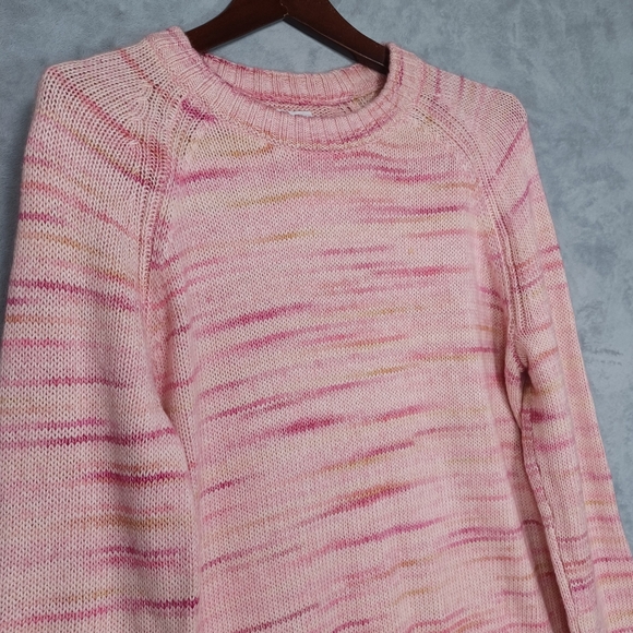 NWT J.Crew Women’s Pink Space Dye Knit Sweater M Crewneck Cozy Soft Pullover - Picture 4 of 13